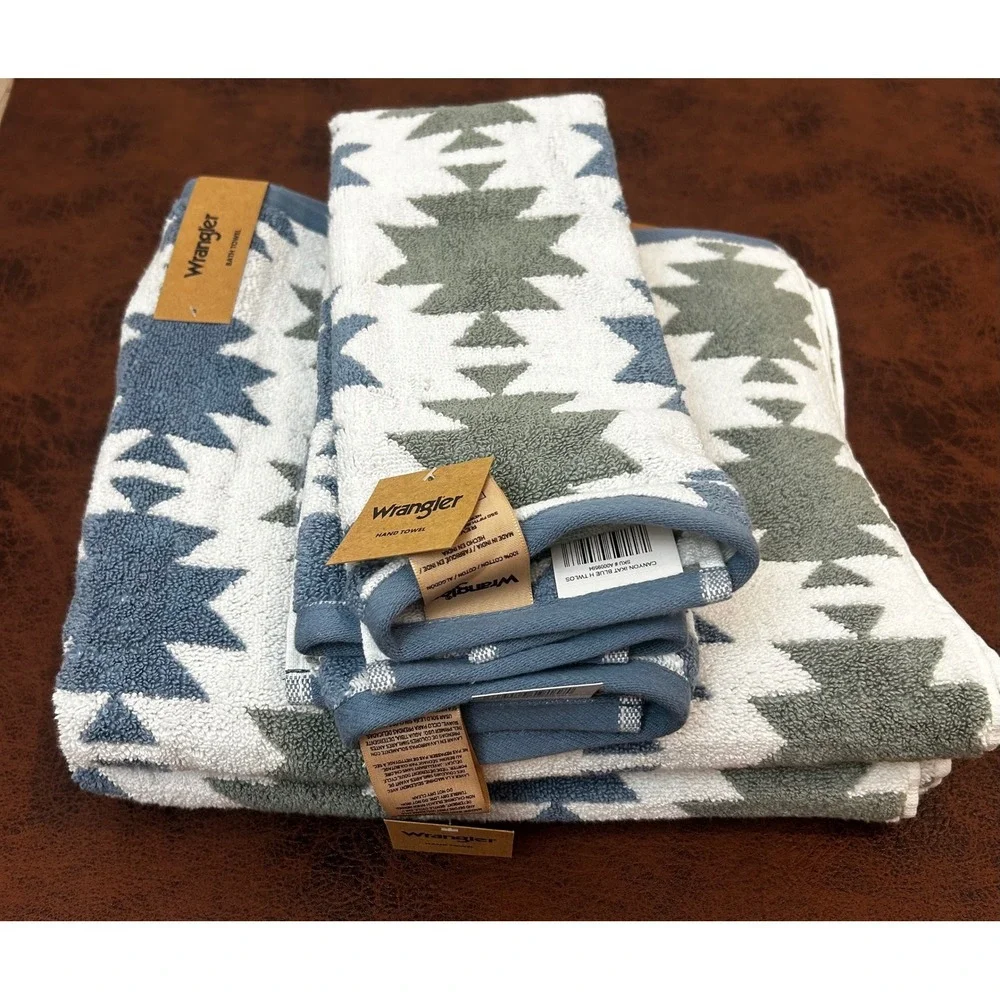 Wrangler Blue/Green‎ 4 Piece Towel Set